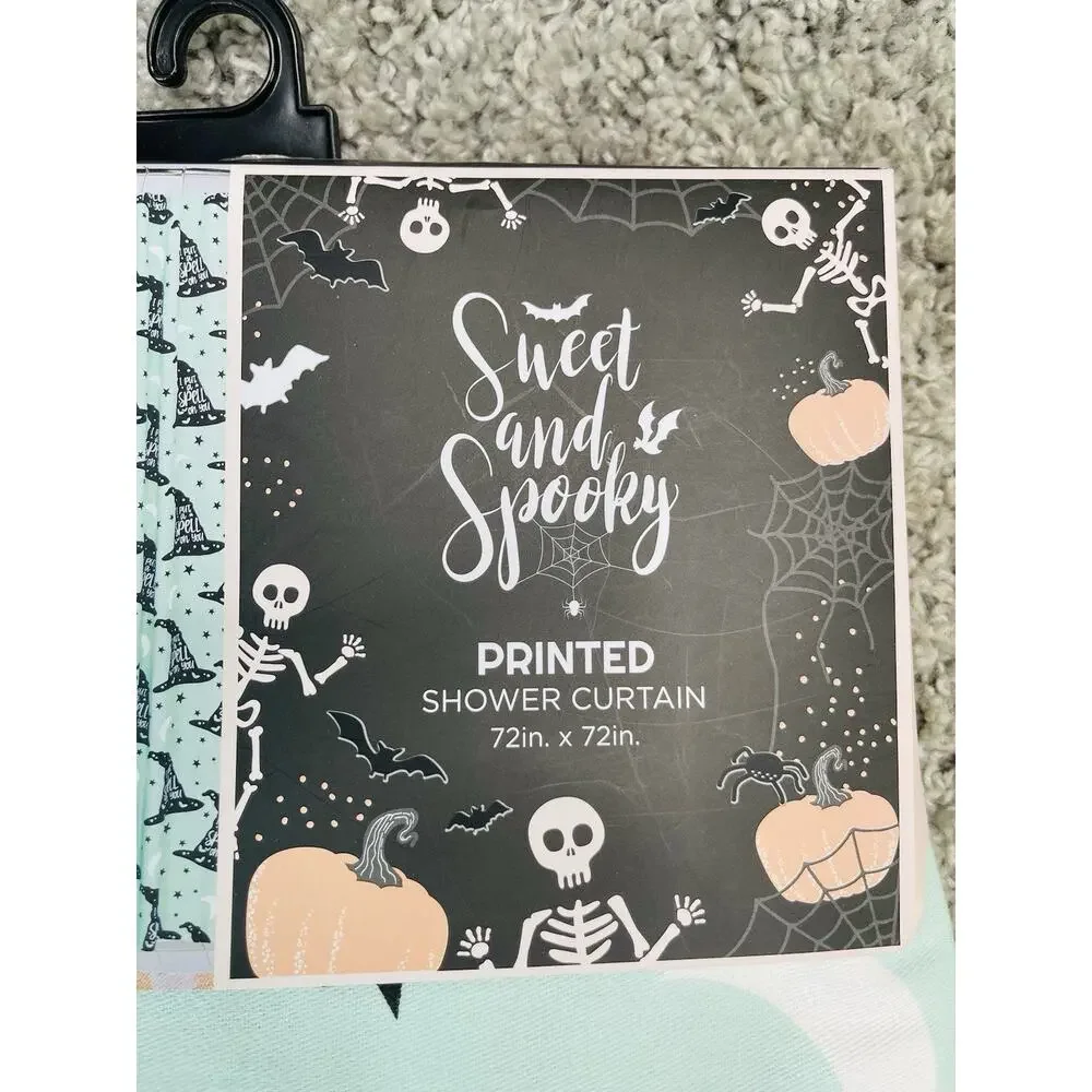 Sweet and Spooky Shower Curtain Halloween I Put A Spell On You Printed Design